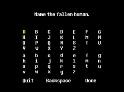 Undertale - Name The Fallen Human.gif