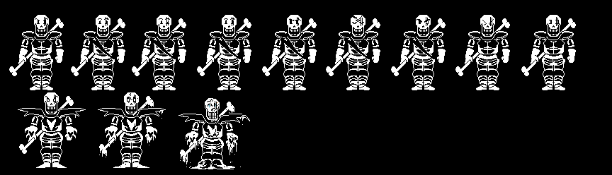 Interchangedtale - Papyrus sprite sheet - Smileysqueak.png