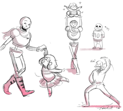 Dancetale Frisk dancing with Papyrus.png