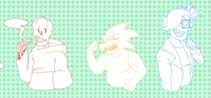 Underswap Papyrus Alphys & Undyne.png